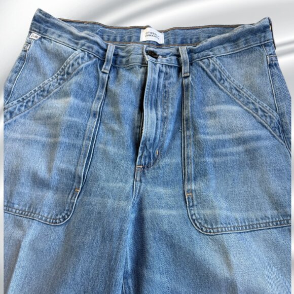 Citizens of Humanity Ayla Cargo Jeans Zenith Medium Wash Wide Leg Size 29 - Picture 10 of 16